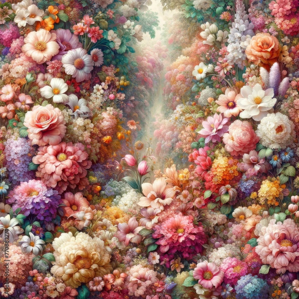 Obraz premium Abstract floral background with flowers.