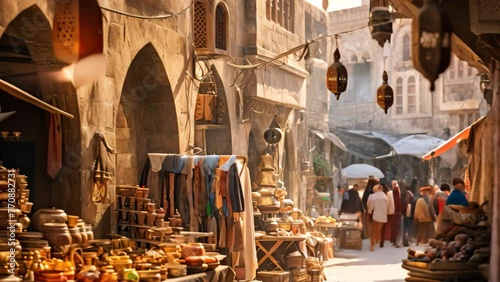view of a street in Fes circa September 2014 in Fes, AI Generated photo