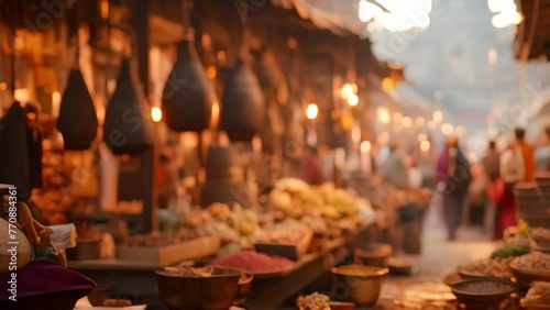 Bazaar in Kathmandu, Nepal. It is one of the oldest markets in the world, AI Generated photo