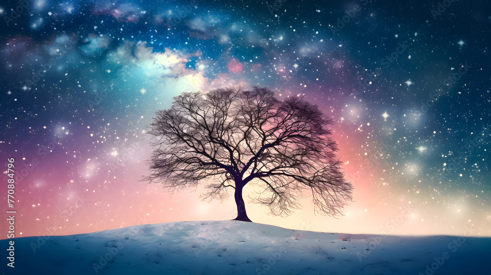 Embracing the beauty of a snow-covered tree in a magical winter wonderland V3. Embracing the beauty of a snow-covered tree in a magical winter wonderland V3.