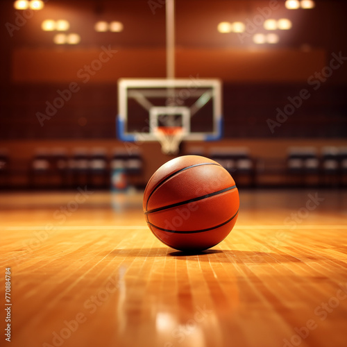 Ball on basketball court