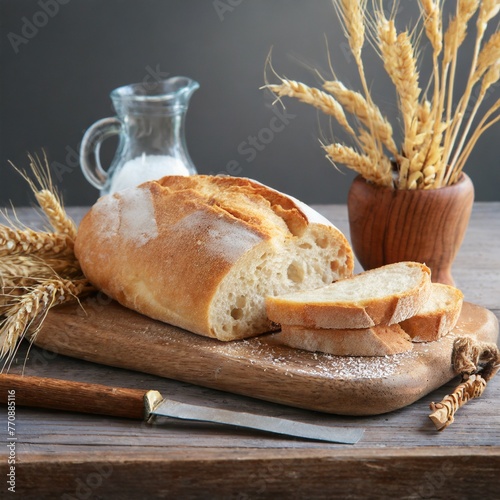 Countryside Comfort: Warm Bread and Wheat Accents Create a Cozy Scene