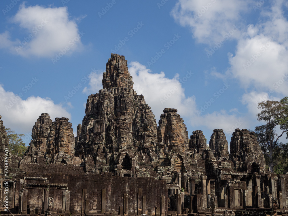Angkor Thom and Wat - a temple complex in Cambodia, is the largest religious monument in the world. Siem Reap Cambodia
