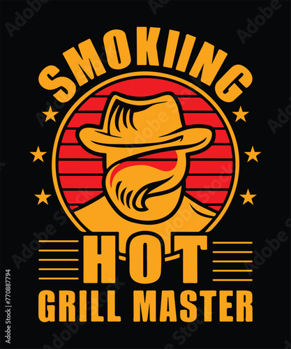 Smoking Hot Grill Master BBQ T-Shirt Design