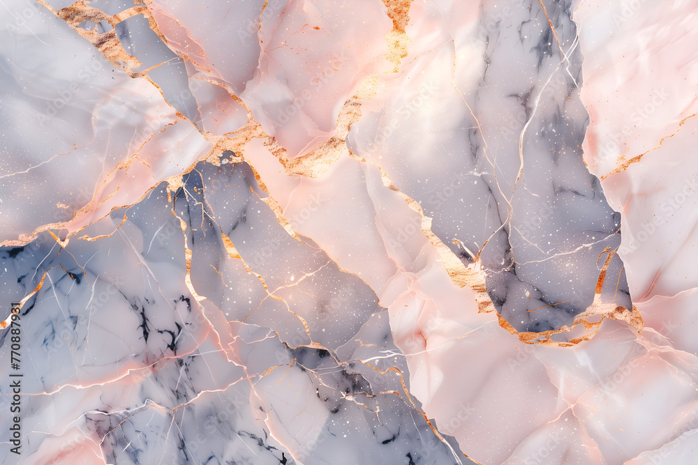 Light blue, pink, gold luxury marble abstract background. Liquid marble ink texture. Close-up surface grunge stone texture