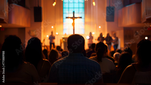 people at the church, praying 