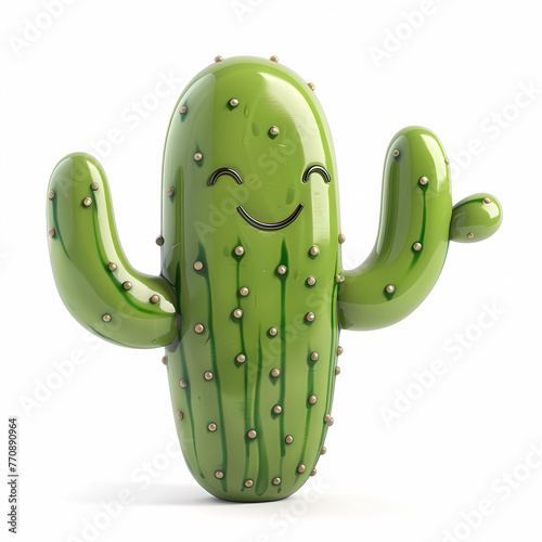 3d cartoon cactus clip art © Asep