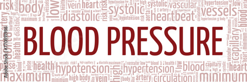 Blood Pressure word cloud conceptual design isolated on white background.