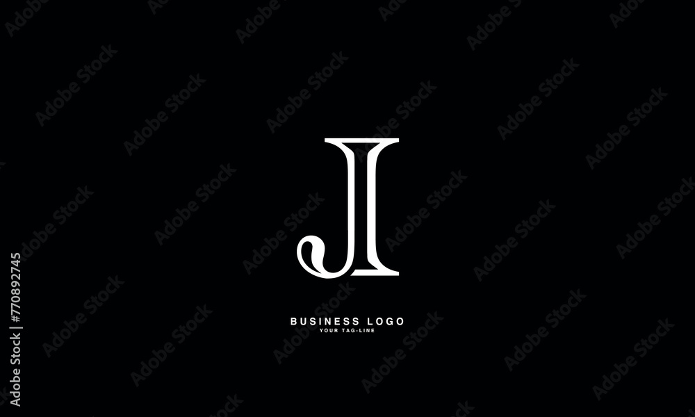 JI, IJ, J, I, Abstract Letters Logo Monogram JI, IJ, J, I, Abstract Letters Logo Monogram