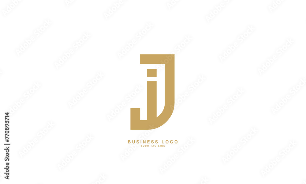 JI, IJ, J, I, Abstract Letters Logo Monogram JI, IJ, J, I, Abstract Letters Logo Monogram
