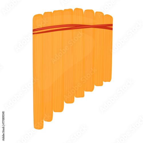 Pan Flute. Vector stock illustration. traditional folk musical wind instrument. Woodwind instruments. isolated on a white background.