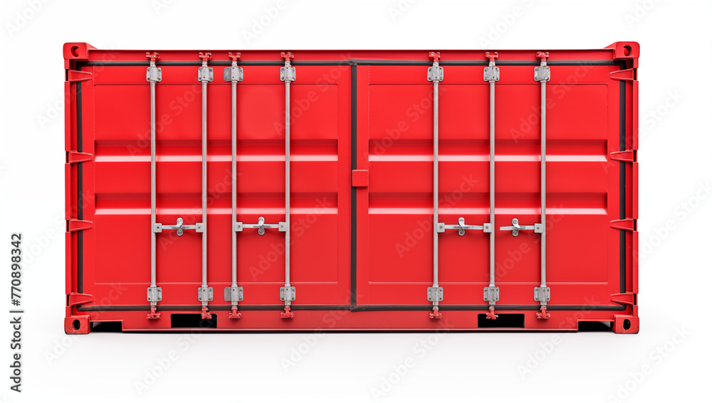 shipping container on transparent background, Red cargo container ...