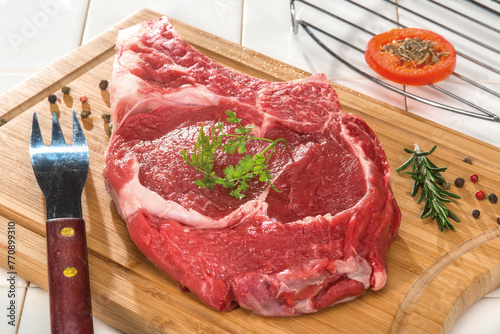 Φωτογραφία Boeuf cote bovine carrelage
