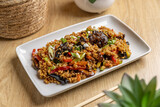 Appetizing fried rice with vegetables