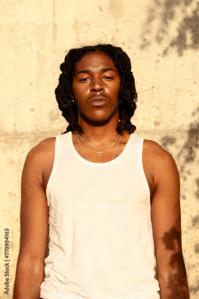 Portrait of black man with braids Portrait of black man with braids
