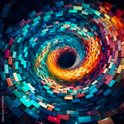 Colorful abstract digital art swirl  background  © volgariver