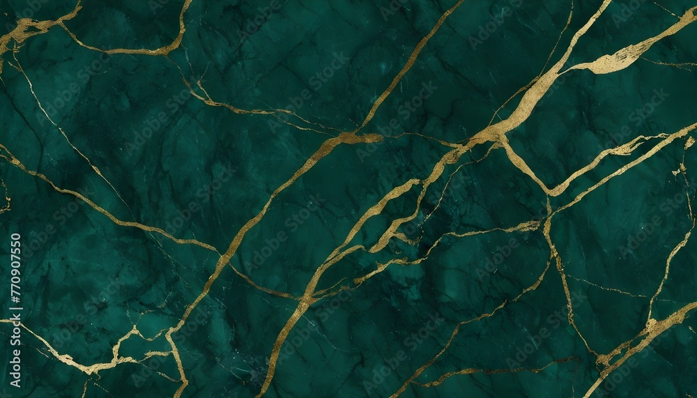 Dark green marble block with gold veins pattern texture, wall tile sample banner Dark green marble block with gold veins pattern texture, wall tile sample banner