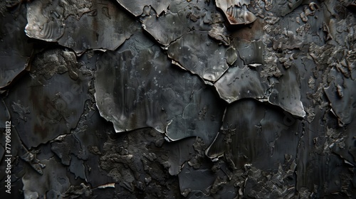 The jagged edges and uneven surface of this background give it a raw, industrial look