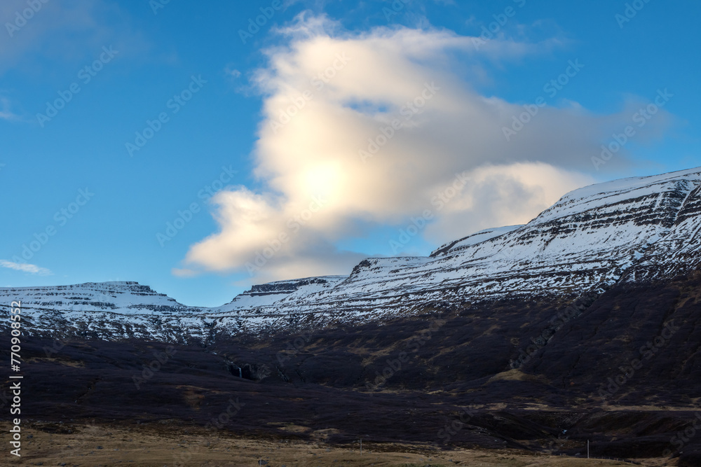 Beginning of sunset at Westfjords, Iceland Beginning of sunset at Westfjords, Iceland