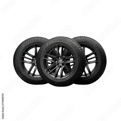 car wheel isolated on transparent background, clipping pat, png, 