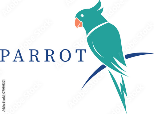 Illustration vector graphic of parrot birds logo design. Parrot logo design vector.
