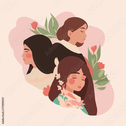 Vector International Women’s Day illustration © HAMIDA
