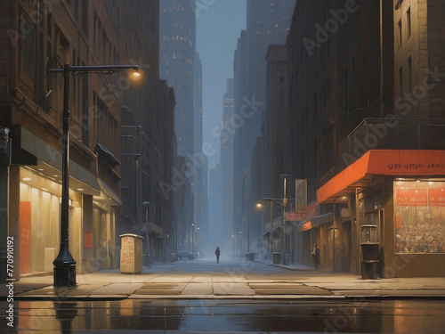 Future cityscapes at dusk