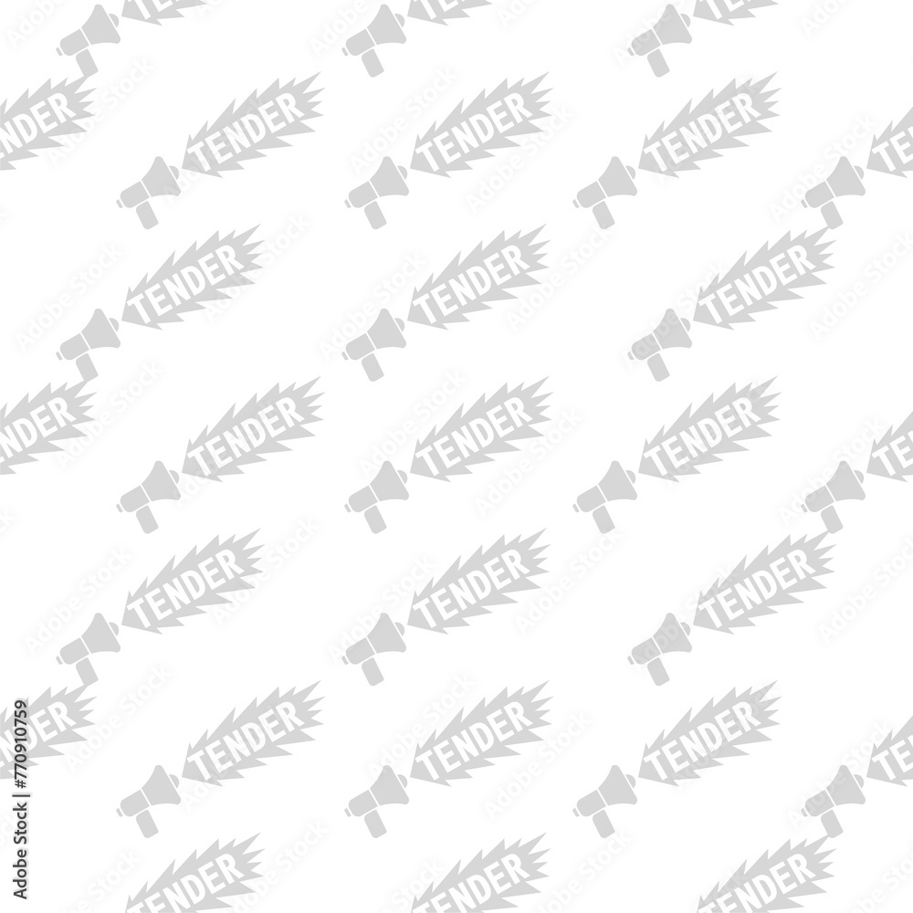 Tender business seamless pattern isolated on white