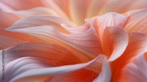   A tight shot of a pink bloom with its inner petals softly blurred
