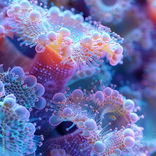 Undersea coral abstract, macro, vivid underwater colors for a magical background , blender © NatthyDesign