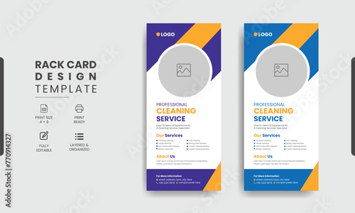 Cleaning Service Rack Card or Dl Flyer Template Design