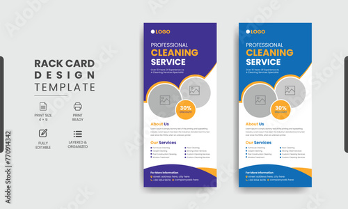 Cleaning Service Rack Card or Dl Flyer Template Design