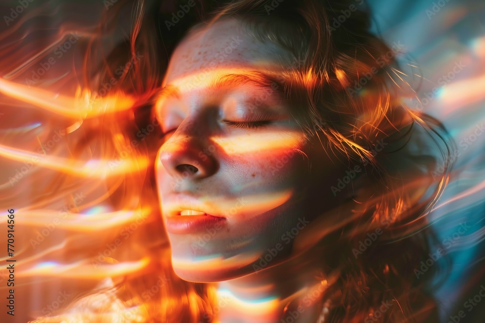 Dysphoria Awareness: Light on a person face, like a discover of yourself Dysphoria Awareness: Light on a person face, like a discover of yourself