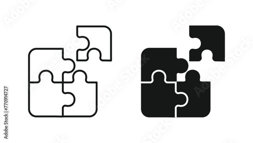Puzzle Icon Design in Standard and Abstract Forms