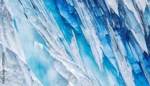 Ice texture, blue crystals, close-up. Natural patterns, abstract landscape, wallpaper