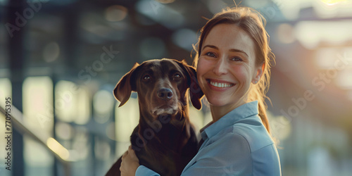 Geschäftsfrau mit Hund