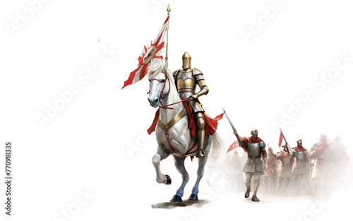Saint Georges Day Procession Statue Isolated On Transparent Background PNG.