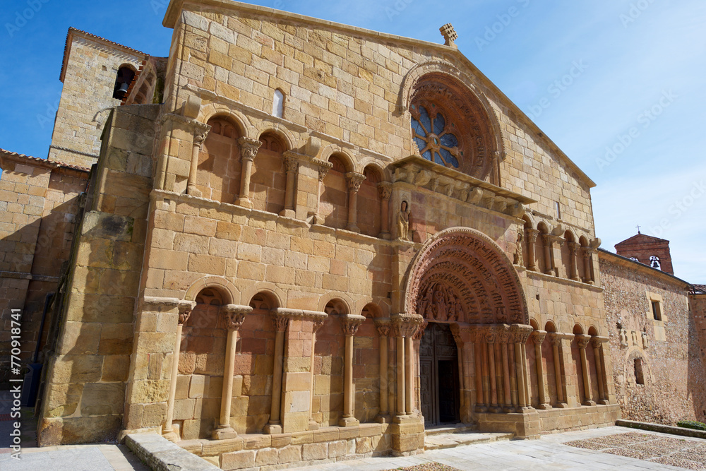 Facade of the Romanesque church of Santo Domingo in Soria