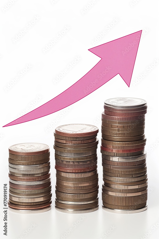 Profit Indicating Ascending Coin Stacks Profit Indicating Ascending Coin Stacks