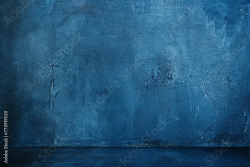 Dark and Blue Concreate and Cement Wall to Present Product and Background. photo