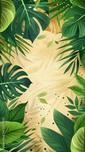 Group of Fresh Green Leaves on White Background