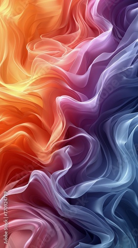 Multicolored Background With Wavy Lines