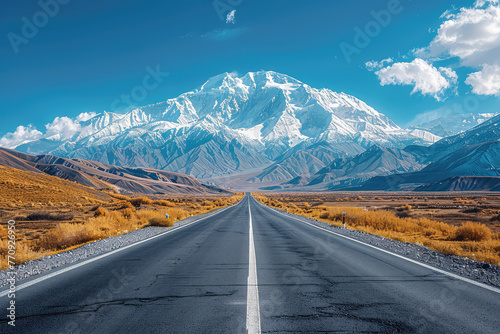 Road to the mountains. Created with Ai