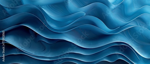 Three dimensional render of blue wavy pattern © André Troiano