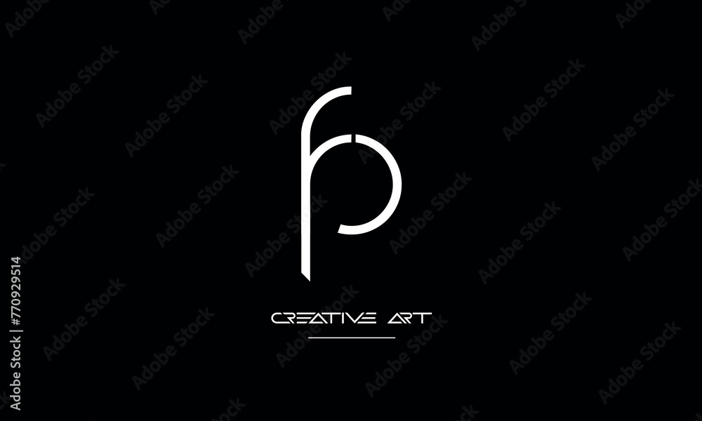 FP, PF, F, P abstract letters logo monogram FP, PF, F, P abstract letters logo monogram
