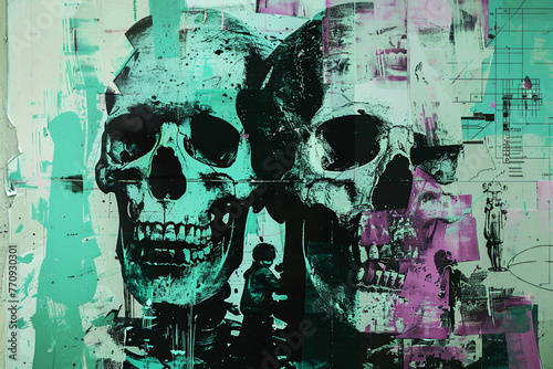 Collage of different images made by Generative AI technology pop trend fashion style