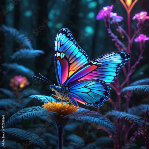 Baśniowy wielokolorowy motyl © Bartosz