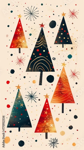 Festive Christmas Tree With Hanging Ornaments