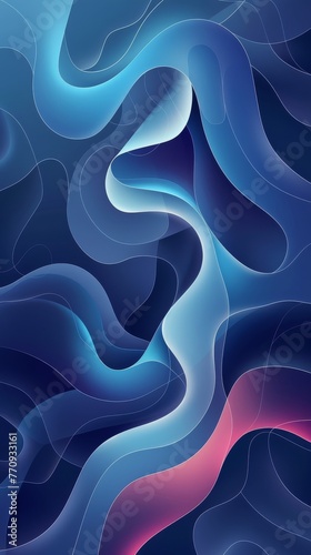 Blue Background With Wavy Lines and Stars