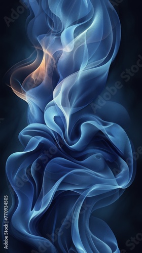 Blue Background With Leaves and Stars